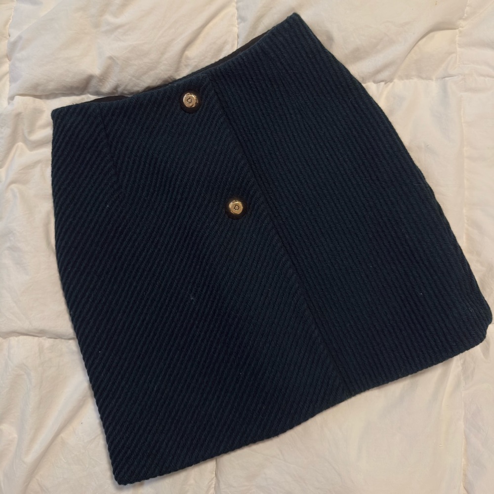 Salvatore Ferragamo Emerald Skirt with Gold Buttons